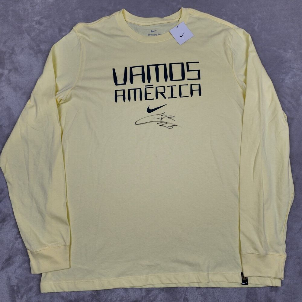 Nike Club America T-shirt Mens XL Aguilas Signed Salvador Reyes Soccer NEW